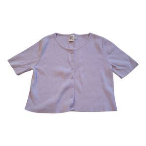 Princess Polly Lilac Cardigan Women Size 8 Short Sleeve Top